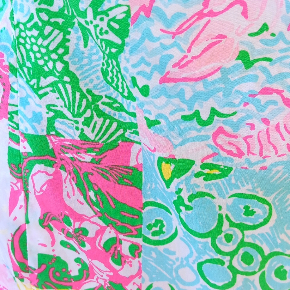 Lilly Pulitzer strapless patchwork dress size 10 - Picture 2 of 6